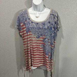 NWT Christopher and Banks tie side tee shirt